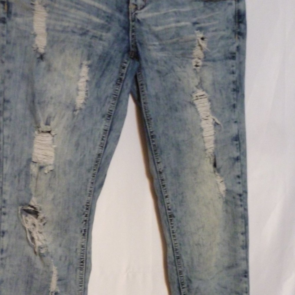 Harmony + Havoc Stretchy High-Waist Distressed Washed Jeans – Size 11 - Picture 4 of 11